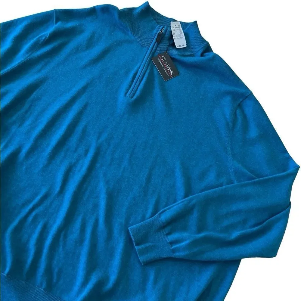 Jos a bank signature collection sweater teal size 2X prima cotton